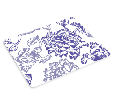 ソフトパープルフローラルパターンマウスパッドパターン - TENSTICKERS