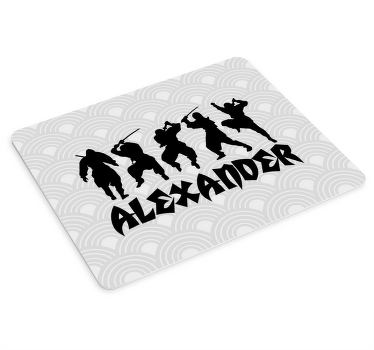 Sæt ninja silhouette gaming musemåtte - TenStickers