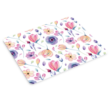 보라색 섬세한 꽃 마우스 패드 패턴 - TenStickers