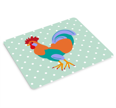 Tapetes de rato originais Galo realista colorido - TenStickers