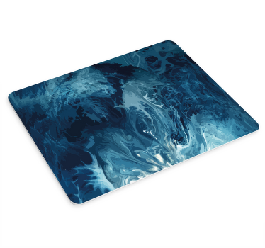 Mauspad originell Blautöne aquarell wellen - TenStickers
