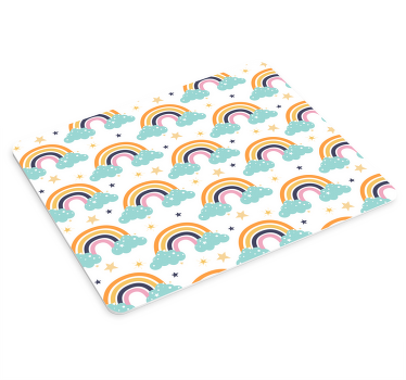 Colored rainbow cloud motif original mouse pad - TenStickers
