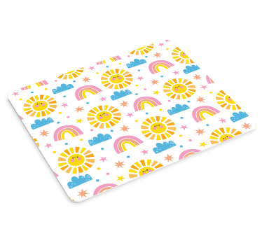 Farvet regnbue, solskyer original musemåtte - TenStickers