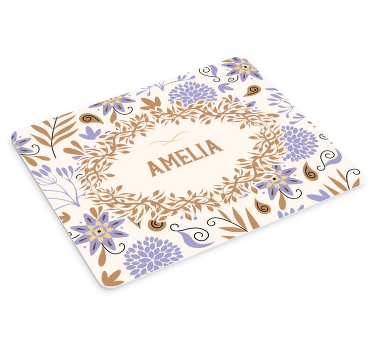 Alfombrilla ratón personalizable Flores vintage pintadas a mano - TenVinilo