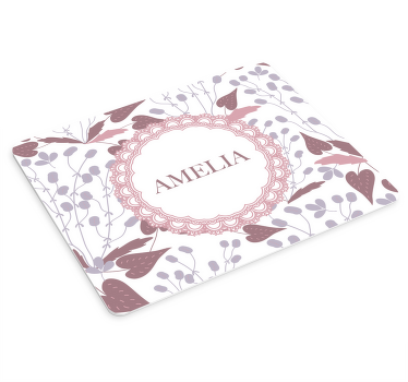 Mauspad mit Namen Pastell vintage blumenmuster - TenStickers