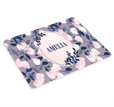 이름이 있는 마우스 패드 개인화된 플로럴 패턴 - TenStickers