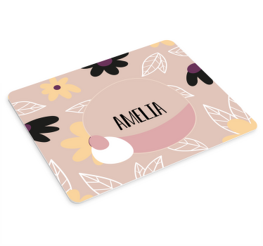 Květiny na béžové pozadí podložka pod myš - TenStickers