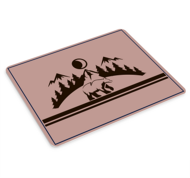 Oryginalna podkładka pod mysz Niedźwiedź z górami z tyłu - TenStickers