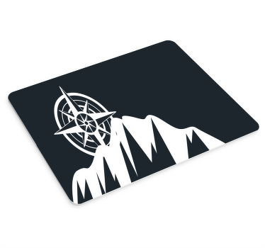 Mauspad originell Berge mit einem kompass - TenStickers