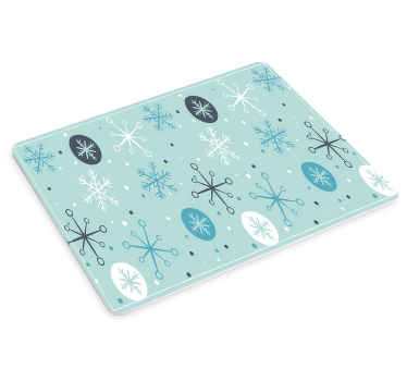 alfombrilla ratón de navidad de los copos de nieve azules y blanc - TenVinilo