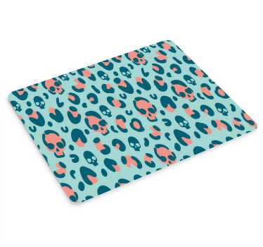 Blått og rosa hodeskalle leopardmønster musematte original - Tenstickers