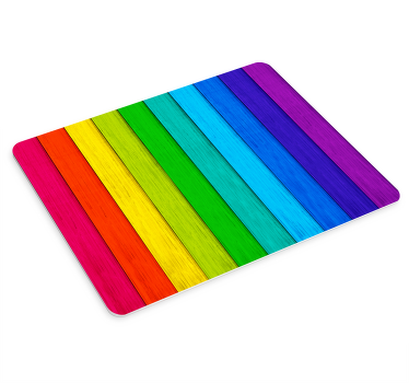 Alfombrilla de ratón texturas Fondo de madera arcoiris realista - TenVinilo