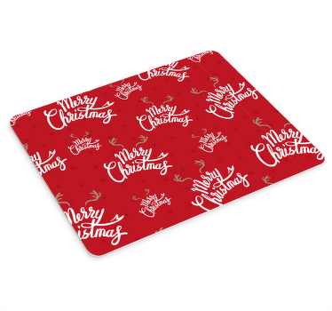 Merry chritsmas with reindeer horns mousepad - TenStickers