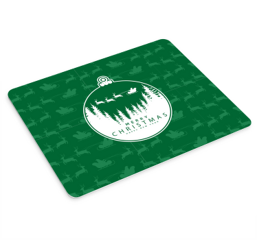 Christmas mouse pad festive green ornament - TenStickers