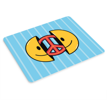 평화 기호가 있는 이모티콘 더 많은 마우스 패드 - TenStickers