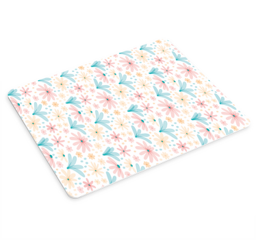 パステルカラーの花柄オリジナルマウスパッド - TENSTICKERS