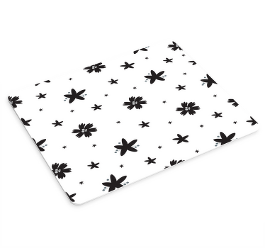 흑백 잉크 꽃무늬 마우스 패드 패턴 - TenStickers