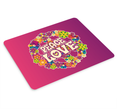 Peace love, and butterflies  original mouse pad - TenStickers