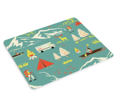 Retkeilijä, puut ja reitti kuvio hiirimatto - Tenstickers