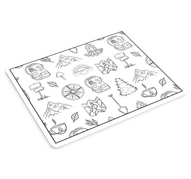 Elle çizilmiş pusula, dağ malzemeleri fare altlığı - TenStickers