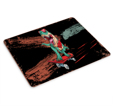 Korcsolyázó zöld dinoszaurusz eredeti egérpad - TenStickers