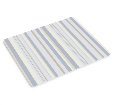 80-tal blå och beige ränder original musmatta - Tenstickers
