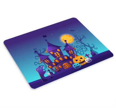 Mousepad weihnachten gespenstisches halloween schloss - TenStickers