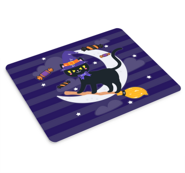 マウスパッド アニメ ほうきに乗った黒猫 - TENSTICKERS