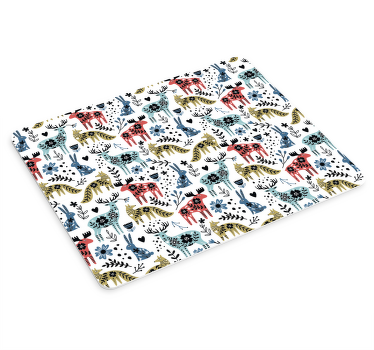 Beautiful reindeer and fox mouse pad patterns - TenStickers