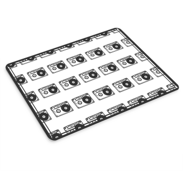Mustavalkoinen 80 -luvun kasetti Alkuperäinen hiirimatto - Tenstickers