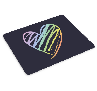 Originali vaivorykštės holografinė širdis pelės kilimėlis - „Tenstickers“