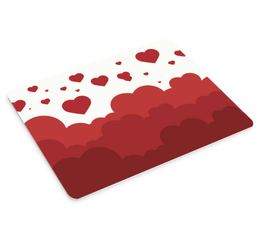 Punainen sydänpilvi kuvio Alkuperäinen hiirimatto - Tenstickers
