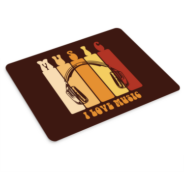 Mauspad originell Ich liebe musik retro-design - TenStickers