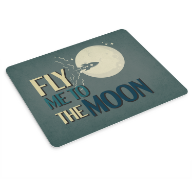 Fly me to the moon retro poster mouse pad - TenStickers
