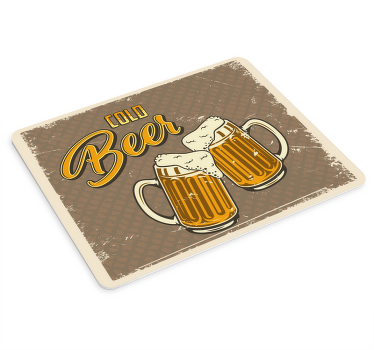 Alfombrilla ratón original Cerveza fría efecto retro sucio - TenVinilo