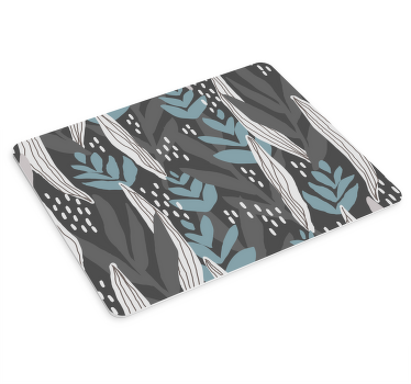 Gėlėtas pilkas akvarelis originalus pelės kilimėlis - „Tenstickers“