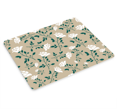 Bijela vintage ruža uzorak originalni podloga za miš - TenStickers