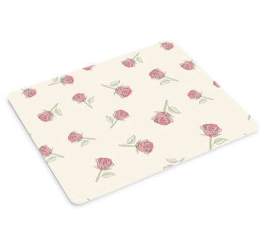 Alfombrilla ratón original Patrón romántico rosa vintage - TenVinilo