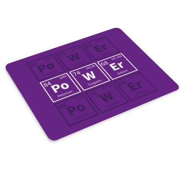 Power chemical element word mouse pad quotes - TenStickers