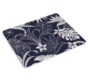 Alfombrilla de ratón gris con motivo tropical hamptons - TenVinilo