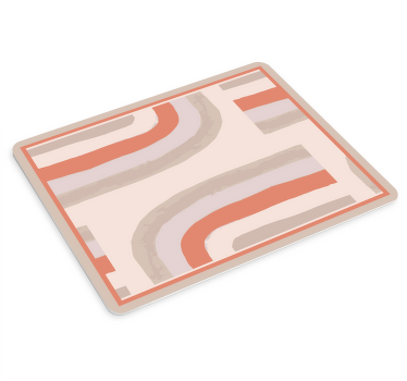 Rosa regnbåge kurvor abstrakt design musmatta - Tenstickers