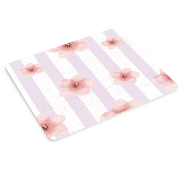 Mouse pad com texturas e padrões motivo listrado floral - TenStickers