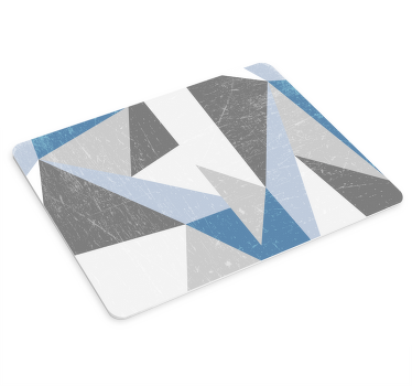 Grey and blue geometric pattern mouse pad - TenStickers