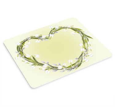 Cute snowdrops heart design more mousepads - TenStickers