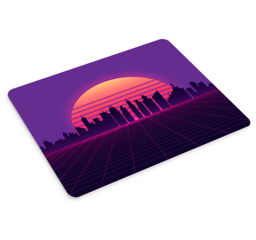 Neon Sunset Cityscape gaming mouse pad - TenStickers