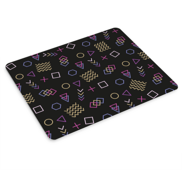 Colorful doodles 80s pattern original mouse pad - TenStickers