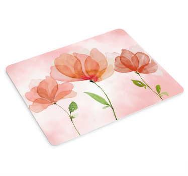 "glamour stílusú" rózsaszín pipacsos eredeti egérpad - TenStickers