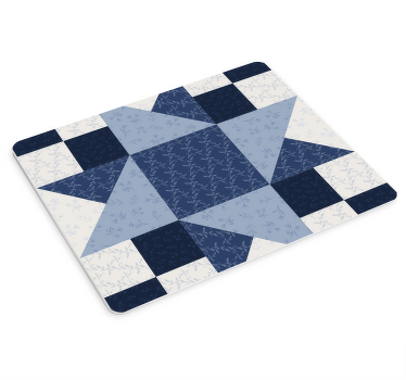 Tilkkutäkki sininen tähtikolmio kuvio hiirimatto - Tenstickers