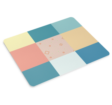 Alfombrilla de ratón texturas Patchwork colorido patrón retro - TenVinilo