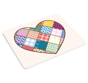 Farverige hjerte mønster musemåtte mønstre - TenStickers